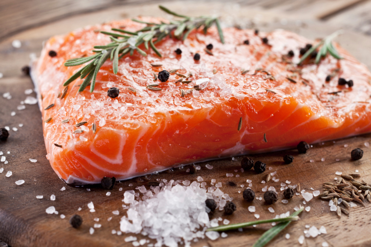 uncooked salmon