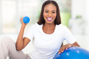 african american woman doing fitness exercise