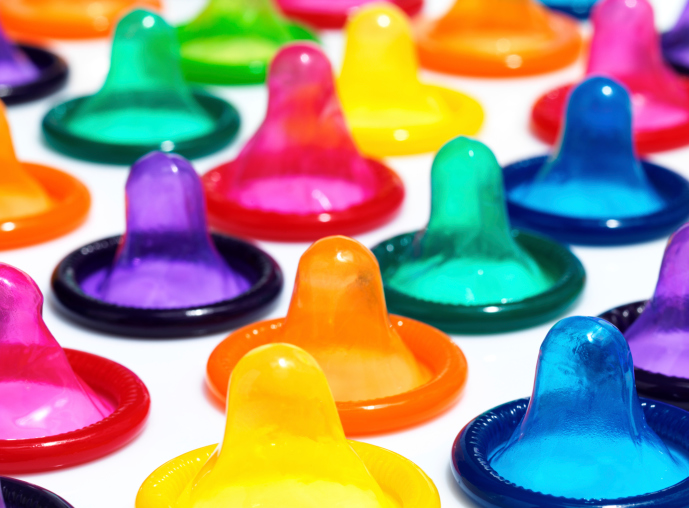 colorful condoms