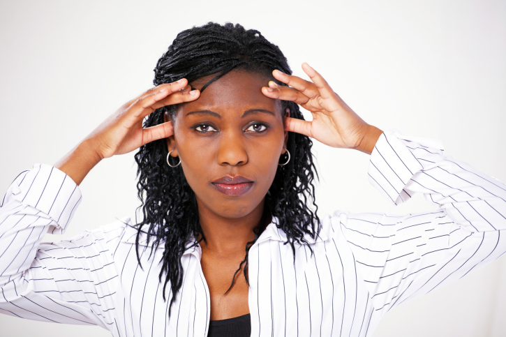 woman serious stressed