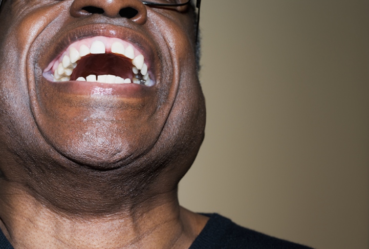older african american man laughing