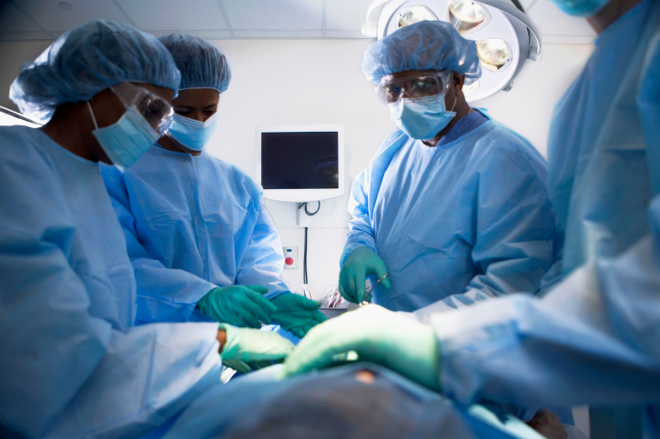 medical team performing surgery