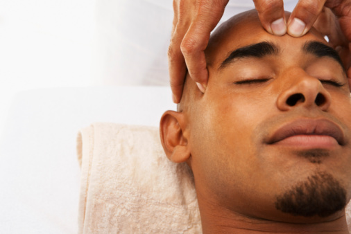 man temple massage