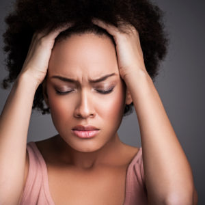 woman with headache