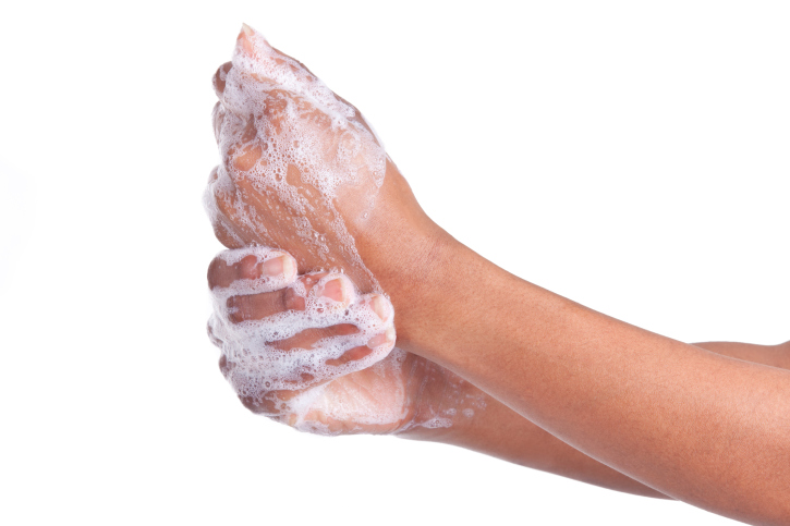 woman washing hands