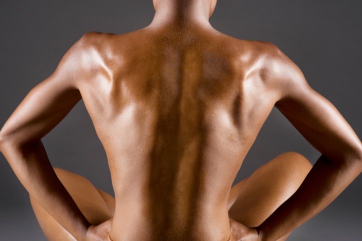 athletic woman with defined back