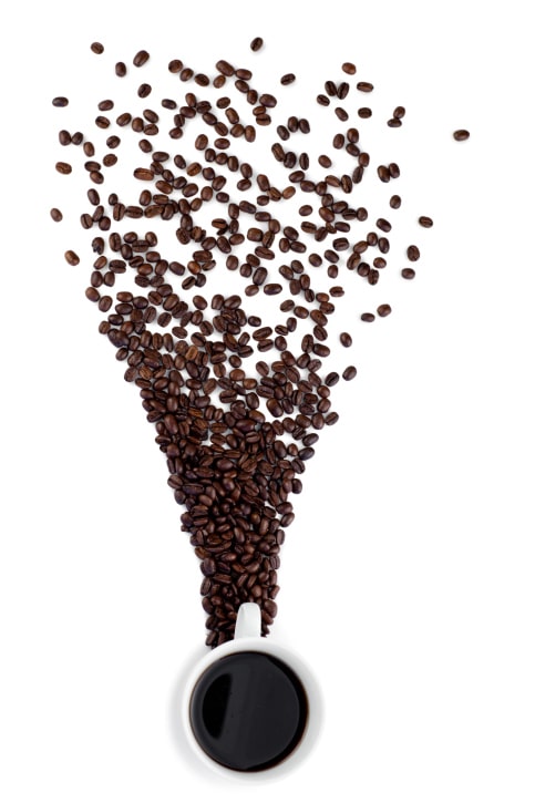 scattered coffee beans