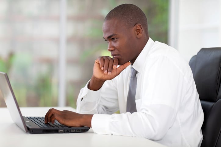 businessman at desk computer
