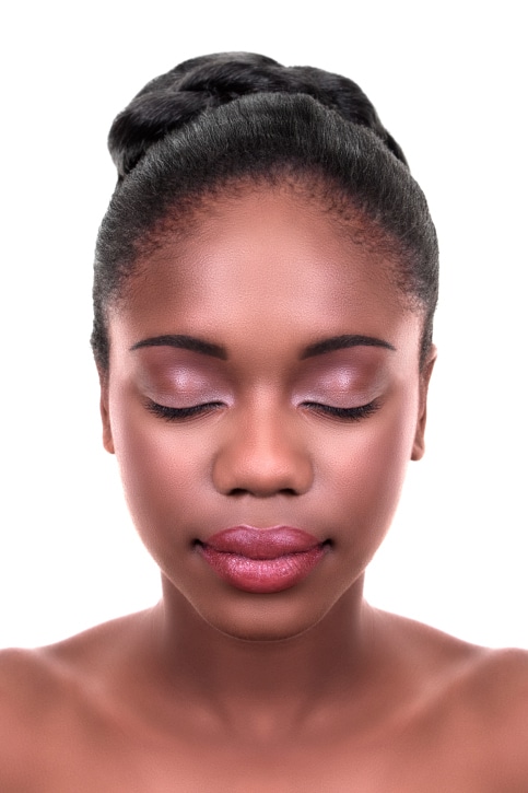African American Black woman bun hairstyle
