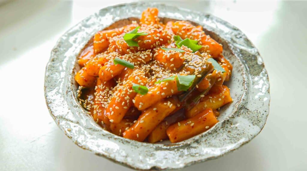 15-Minute EASY Vegan Tteokbokki - Spicy Korean Rice Cakes. 11