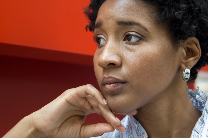 African American woman worried