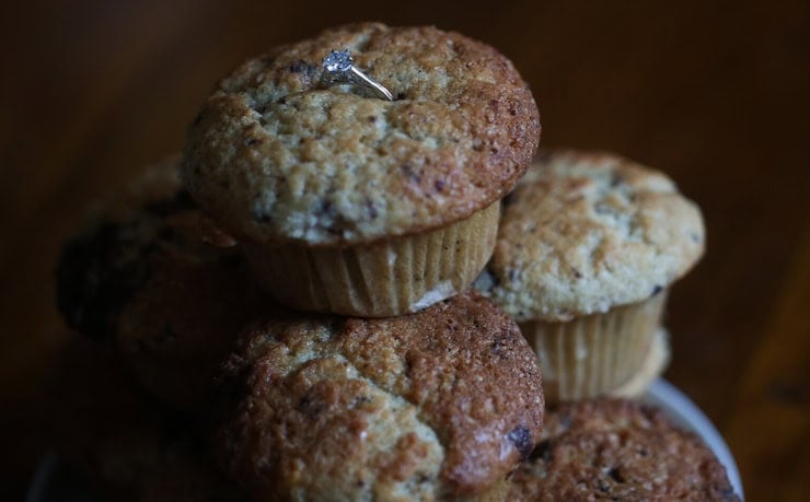 Best Vegan Blueberry Muffins and My Proposal Story 1 Blueberry Muffins With A Ring On Top