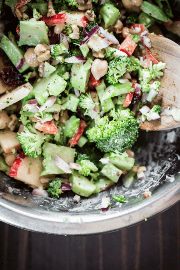 10-Minute Easy Bread Salad Recipe - Peach Panzanella. 23 apple-brocc-salad-2