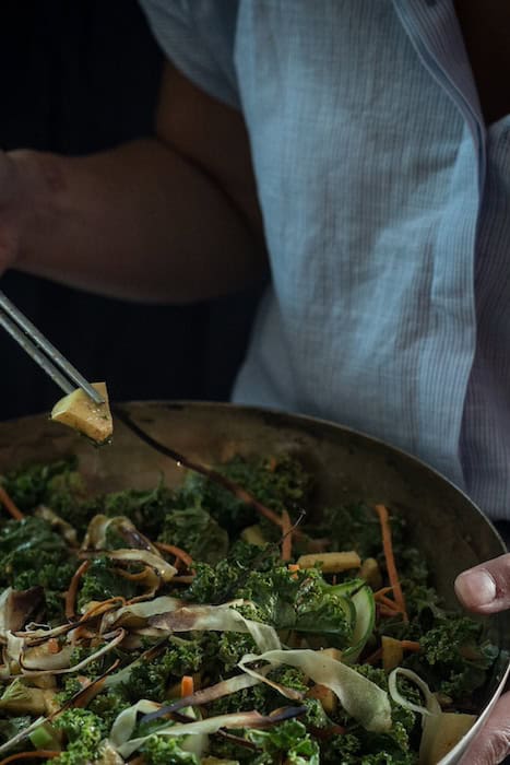Kale and Zucchini Salad with Roasted Parsnip Chips. 3