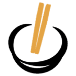 Two tan colored chopsticks are positioned upright, resting within what appears to be a bowl. The backdrop is plain white, emphasizing the chopsticks simple design.