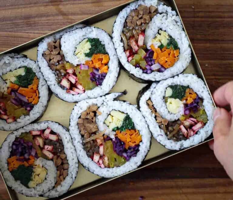 Spiral Kimbap sliced and packed