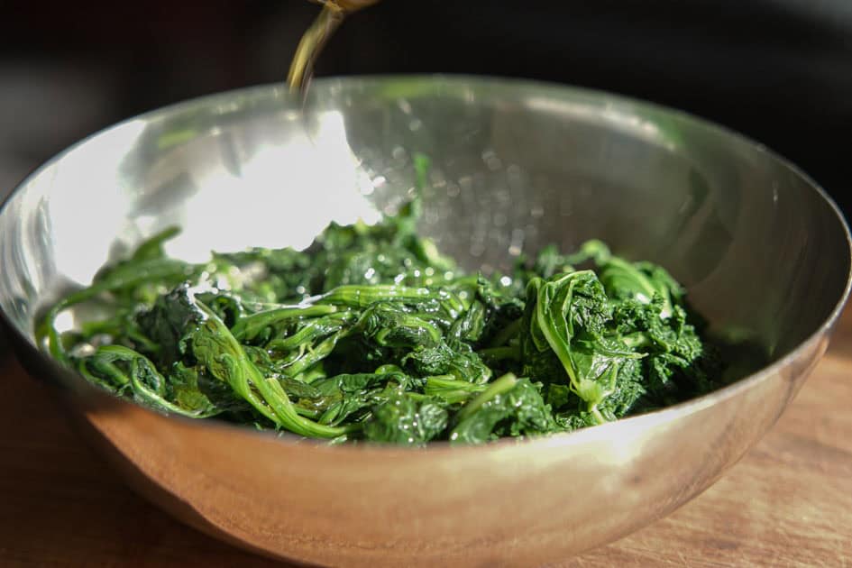 How to Make 4 Stunning Korean Kimbap Recipes. 12 boiled spinach seasoned with sesame oil, salt, and pepper