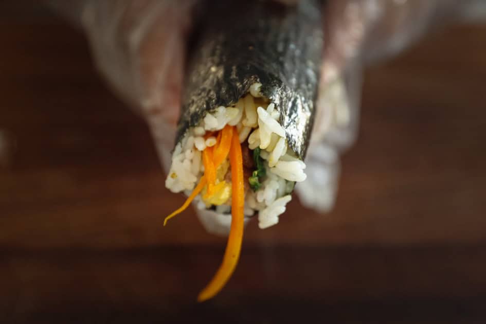How to Make 4 Stunning Korean Kimbap Recipes. 6 traditional-kimbap-all-rolled-up-side-view