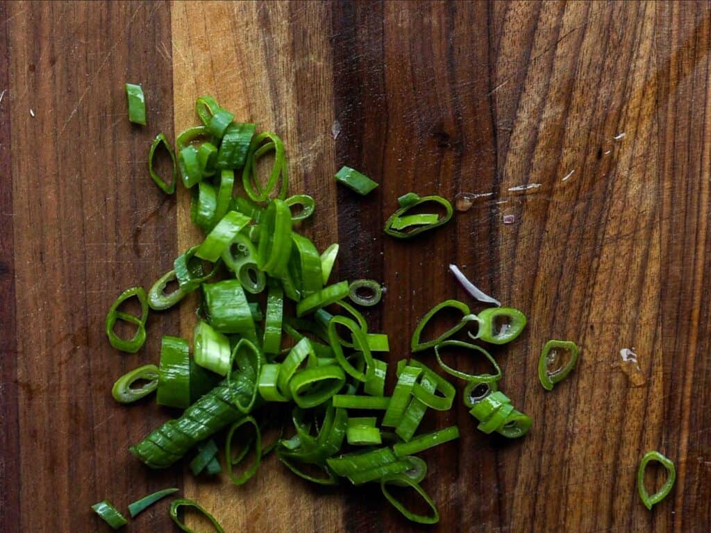 15-Minute Spicy & Cold Bibim Kimchi Noodles Recipe. 8 chopped-green-onion