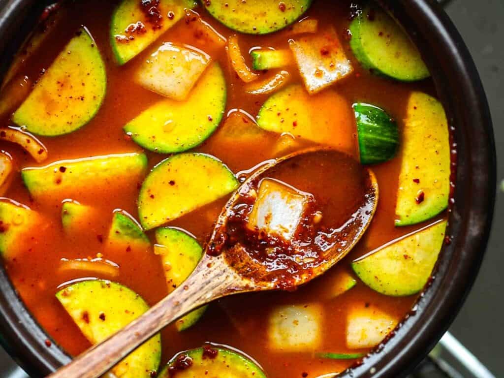 5 Easy Korean Zucchini Recipes (Banchan Side Dishes). 31 gochujang-zucchini-jjigae-with-broth-added