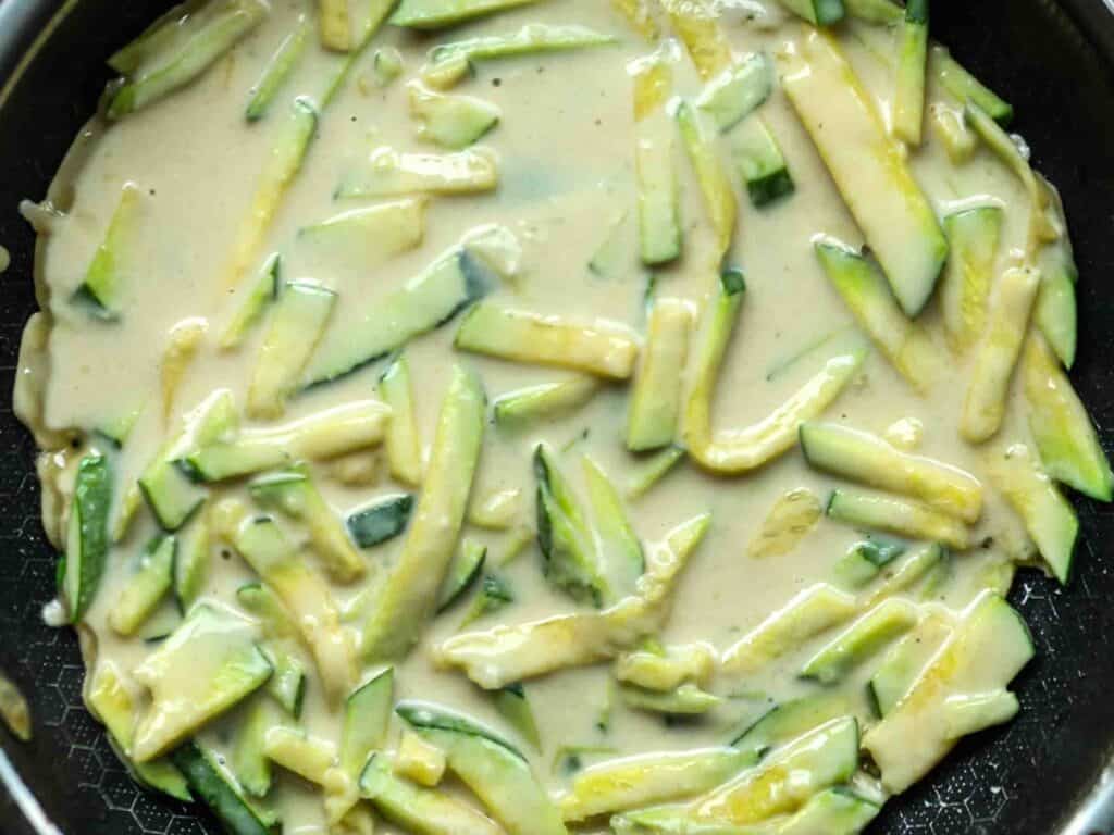 5 Easy Korean Zucchini Recipes (Banchan Side Dishes). 21 zucchini-pancake-batter-in-pan.