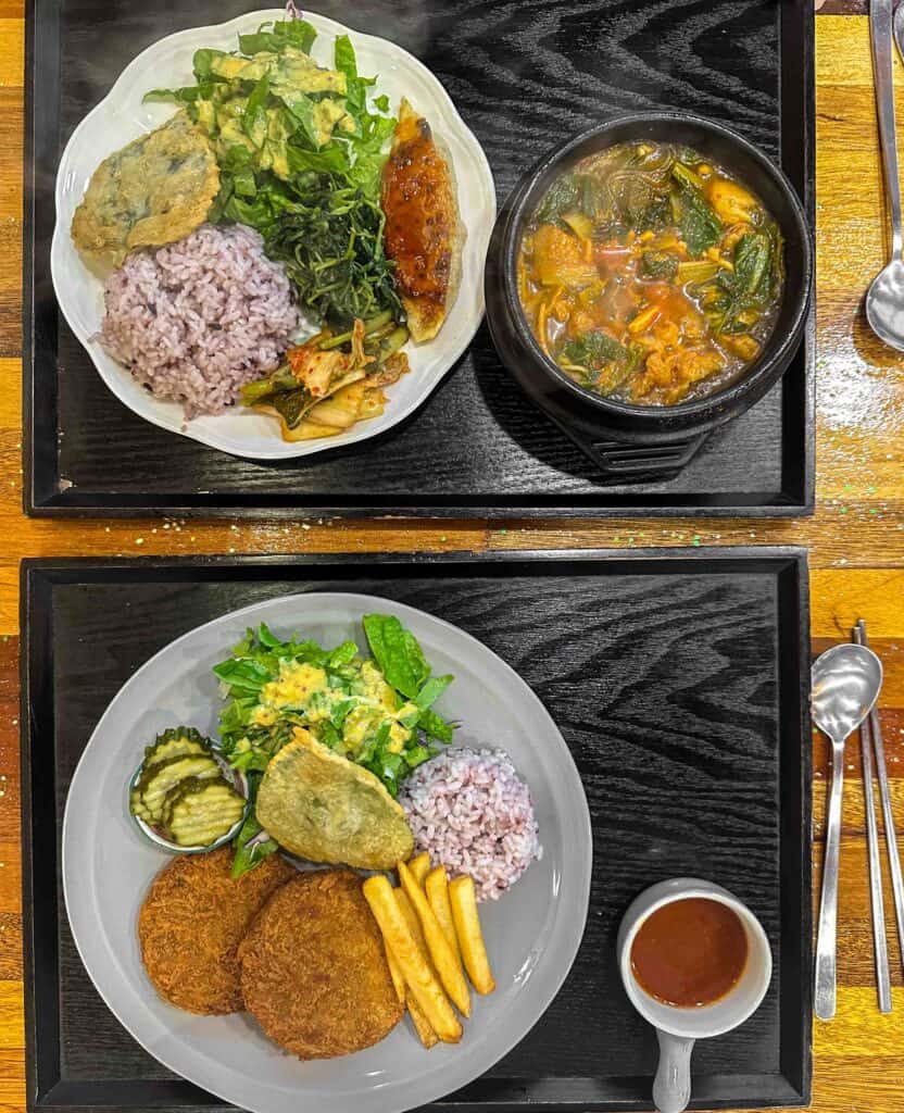10 Tips To Traveling Vegan in Korea: A Comprehensive Guide. 8 vegan meal at loving hut jeju