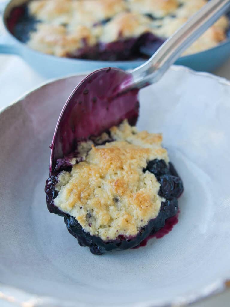 Easy Vegan Blueberry Cobbler (Gluten-Free Option!) 21 plating-vegan-blueberry-cobbler