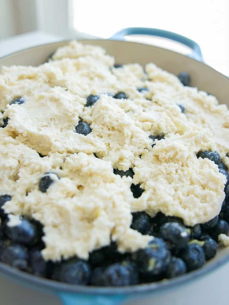 Easy Vegan Blueberry Cobbler (Gluten-Free Option!) 17 vegan-blueberry-cobbler-before-going-into-oven