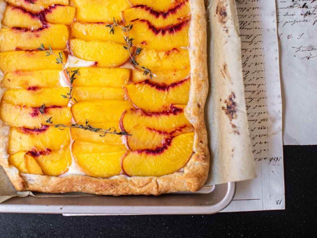 6-Ingredient Easy Cream Cheese Peach Galette Recipe. 21 bottom-half-of-peach-galette