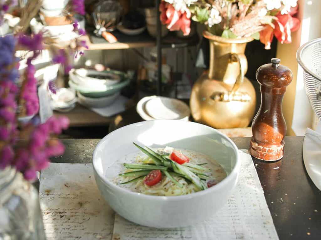 Easy and Authentic Cold Kong Guksu Recipe (Vegan). 3 kong-guksu-on-table