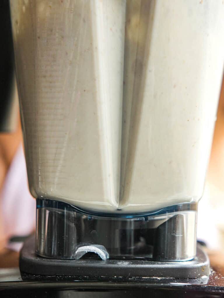 Easy and Authentic Cold Kong Guksu Recipe (Vegan). 8 soy-milk-being-blended