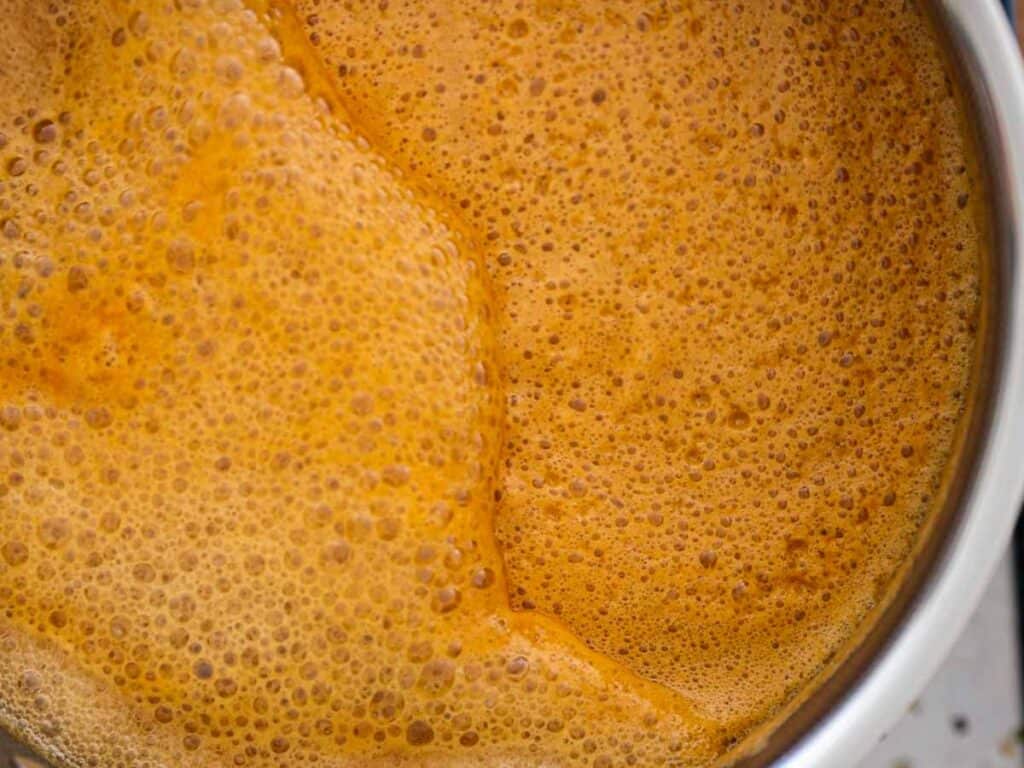 My Mom's Easy and Authentic Korean BBQ Sauce Recipe. 12 marinade-bubbling-right-before-adding-slurry