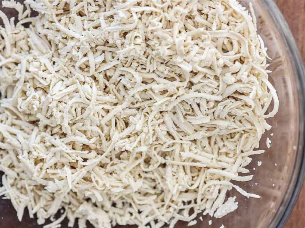 Easy Hi-Protein Vegan Lunch Meat: Korean BBQ Sandwich. 9 shredded-tofu.