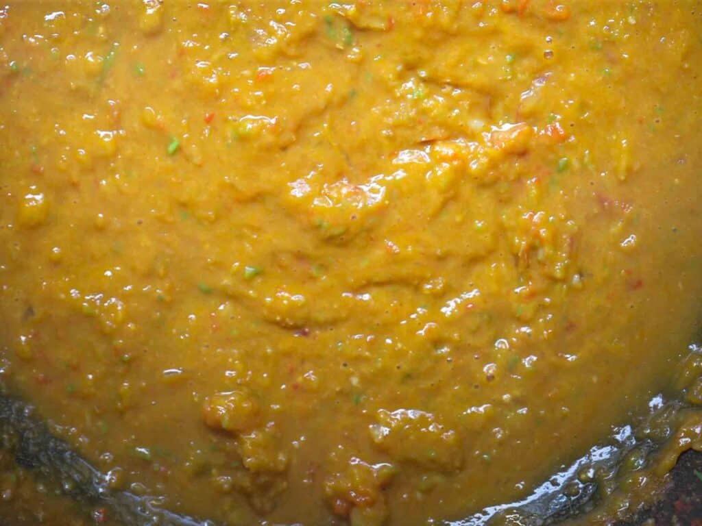 Hi-Protein Delicious Vegan Pumpkin Curry with Tofu. 26 blended pumpkin curry