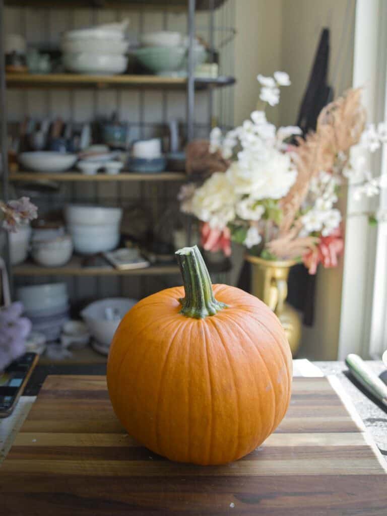 Hi-Protein Delicious Vegan Pumpkin Curry with Tofu. 4 whole pumpkin