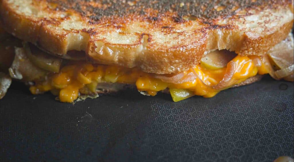 Easy Vegan Pumpkin Spice Syrup (Starbucks Copycat!). 15 close up of front of vegan grilled cheese