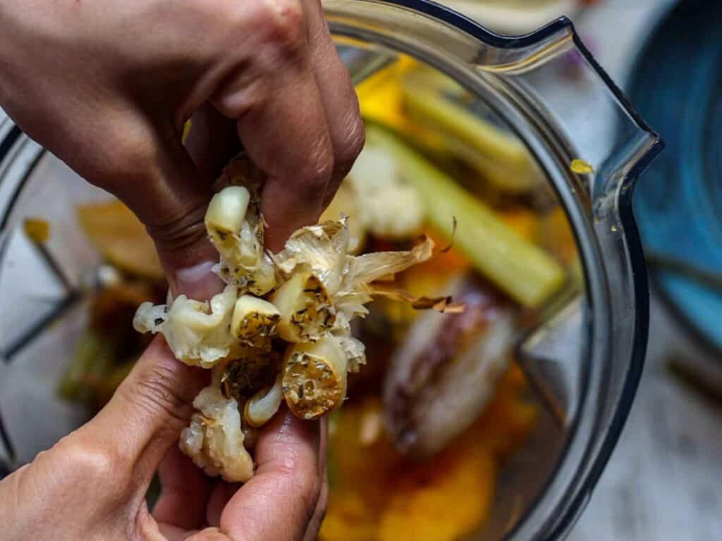 Easy and Healthy Miso & Butternut Squash Soup Recipe. 19 squeezing out roasted garlic