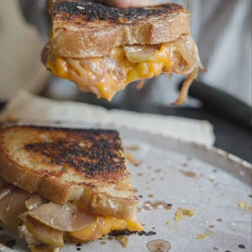 The BEST Apple Cheddar Vegan Grilled Cheese Sandwich. 32