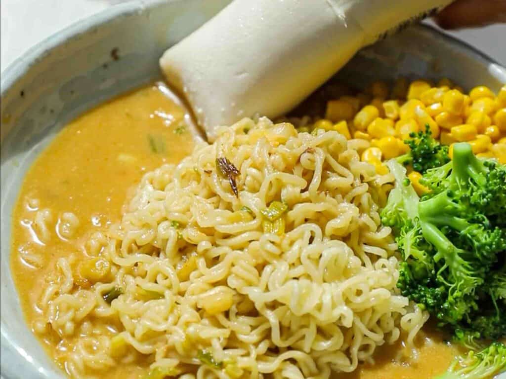 Easy Creamy and Spicy Pumpkin Ramen Recipe (Vegan). 23 adding toppings to pumpkin ramen