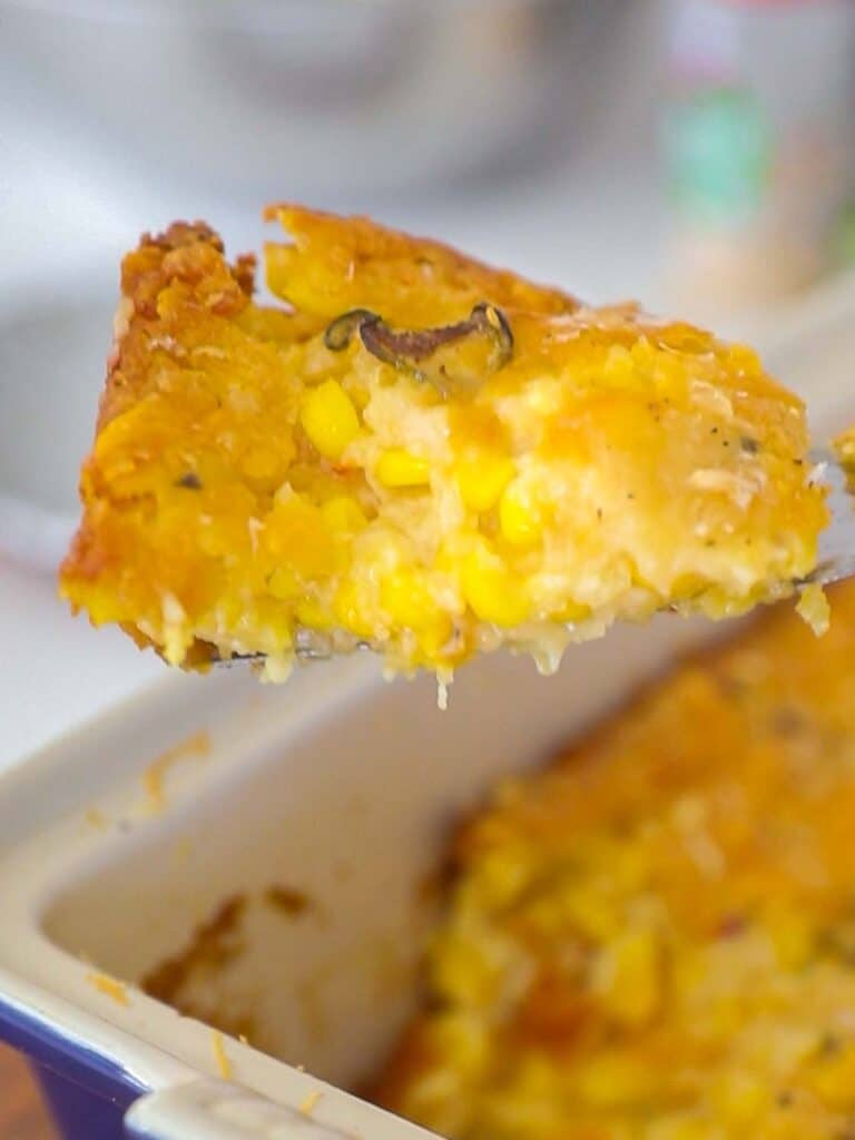 Easy and Delicious Cheesy Corn Soufflé (Dairy-Free and Gluten-Free Options). 14 side view of cheesy corn souffle