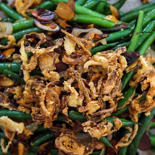The BEST Green Beans with French Fried Shallots and Toasted Almonds. 24