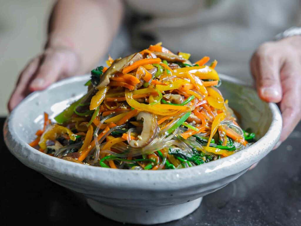My Mom's Easy Vegetarian Japchae (Glass Noodles). 28 beautiful image of vegetarian japchae