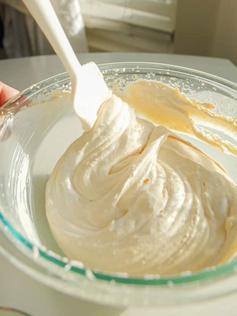 6-Ingredient BEST No-Bake Pumpkin Cheesecake (Vegan). 7 mixing filling for no bake pumpkin cheesecake