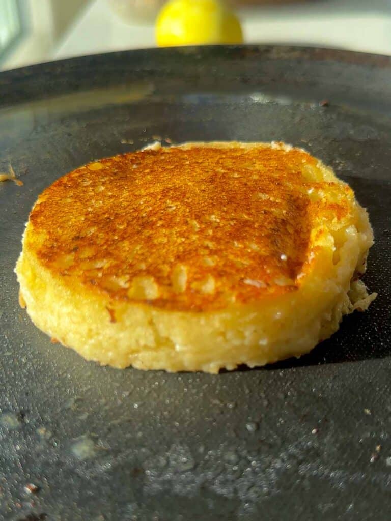 30-Minute Fluffy and Delicious Vegan Lemon Ricotta Pancakes. 27 close up shot of vegan lemon ricotta pancake