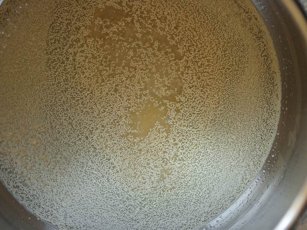 Perfect Roasted Garlic Vegan Dinner Rolls Recipe. 5 Yeast added to water in stand mixer bowl.
