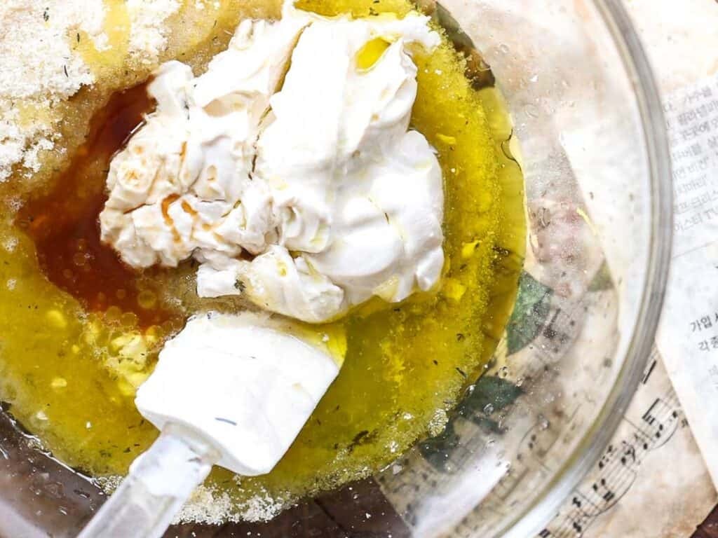 Easy Vegan Lemon Loaf Recipe - Better Than Starbucks 10 A mixing bowl of food—perfect for whipping up treats like a vegan lemon loaf.